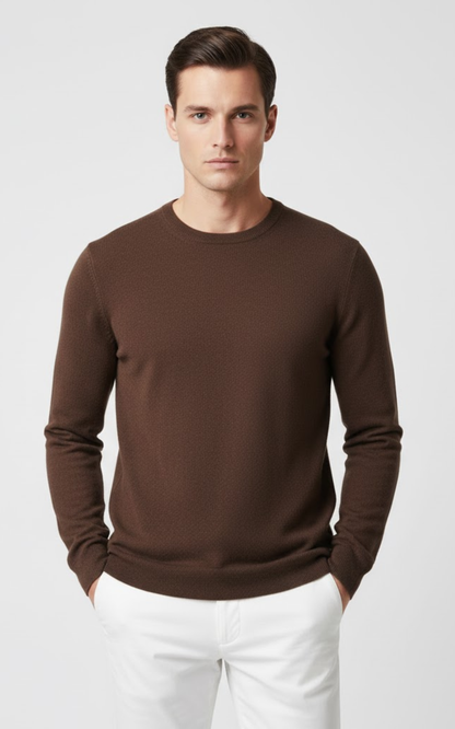 Men’s Classic Crew Neck Sweater – Premium Cotton Blend Knit